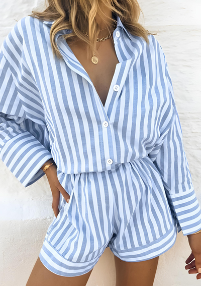 Gestreifes Blusen Set