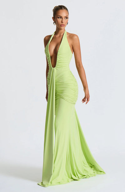 LAVIVE Draped Jersey Maxi Dress