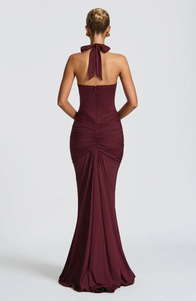 LAVIVE Draped Jersey Maxi Dress