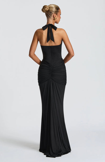 LAVIVE Draped Jersey Maxi Dress