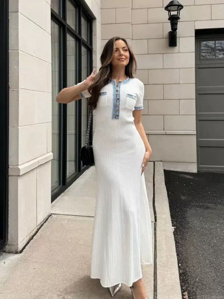 Sommerkleid - Weiß & Blau