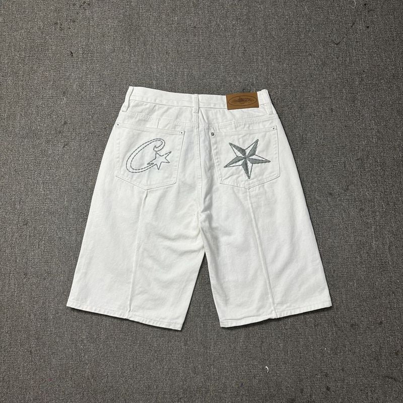 "Alcatraz" Jeans Shorts White