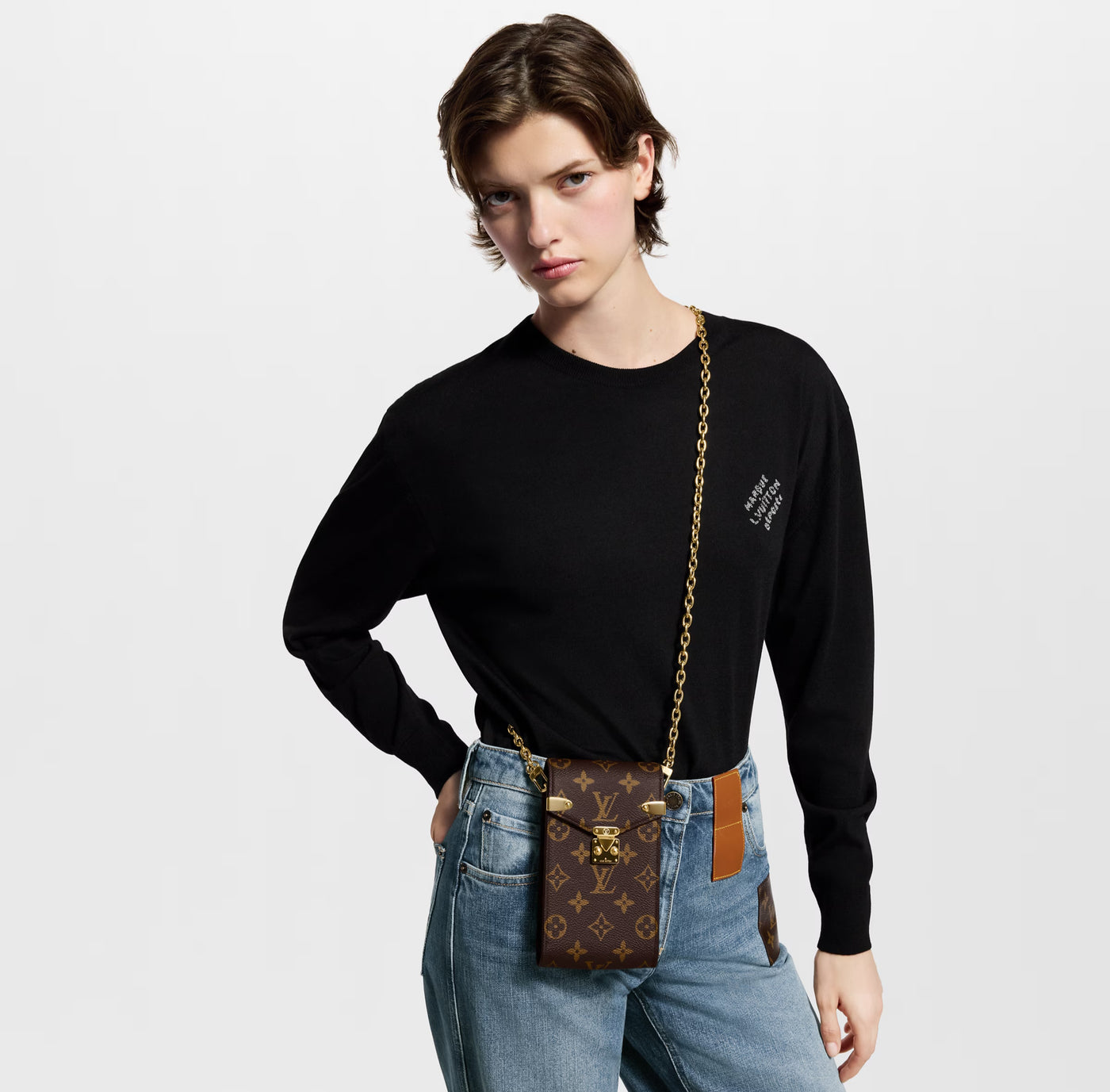 "Lou" Monogram Phone Pouch